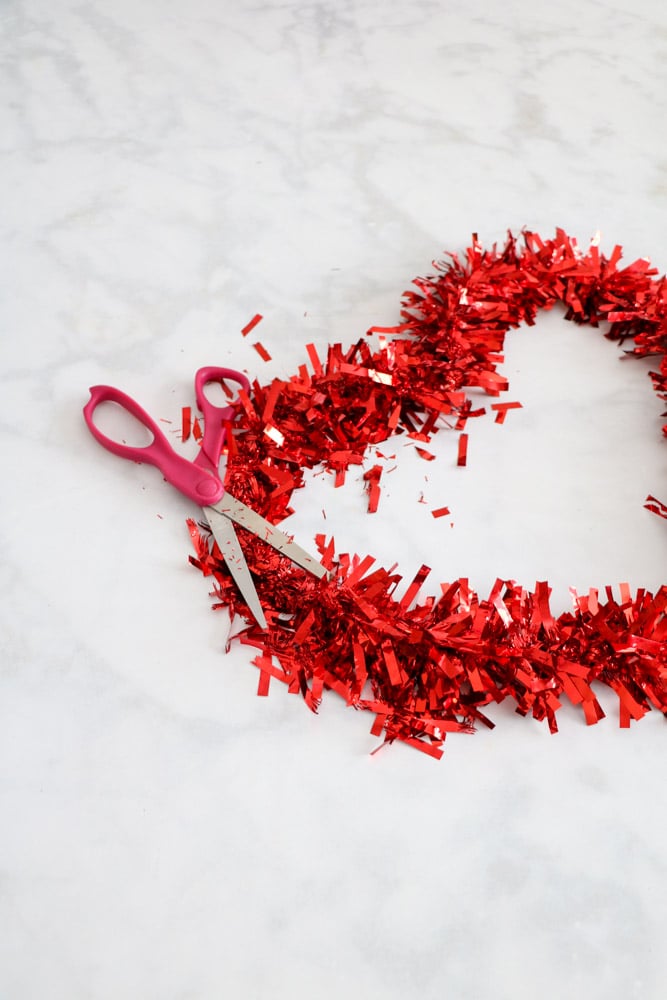 HOW TO MAKE A HEART WREATH USING DOLLAR TREE